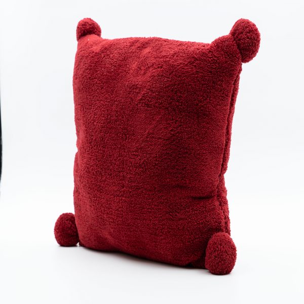 Square Filled Sequin Pillow-Burgundy - Image 2