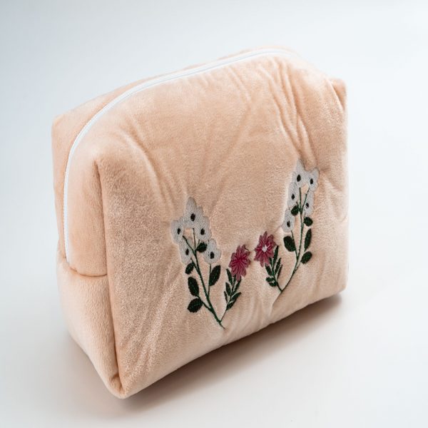 Flower Embroidered Makeup Bag - Image 2