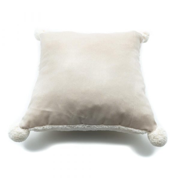 Square Filled Pompom Pillow - Image 3