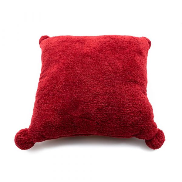 Square Filled Sequin Pillow-Burgundy - Image 3