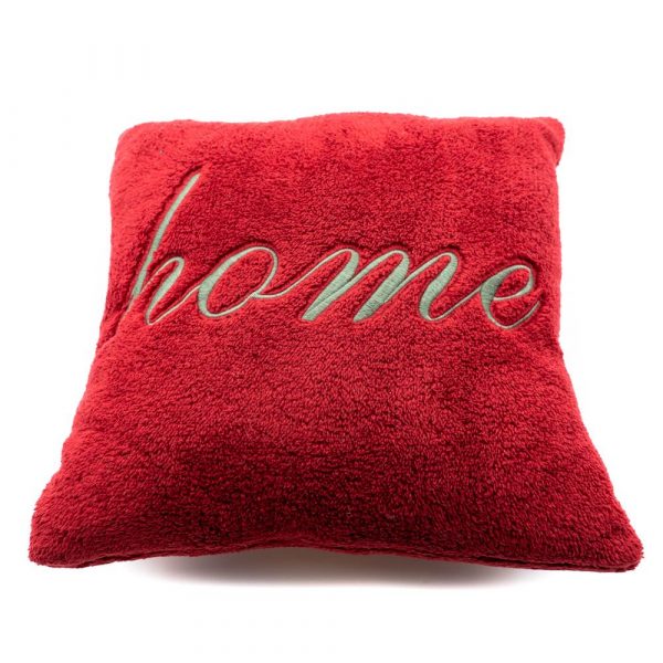 Square Filled Pillow- Claret Red - Image 3